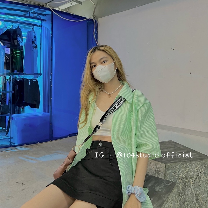 Áo sơ mi sọc chất xốp mỏng tay ngắn mã 333 | BigBuy360 - bigbuy360.vn