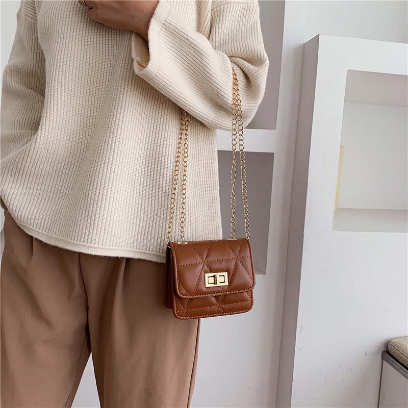 Túi mini dây xích thời trang túi vuông đeo chéo túi trám