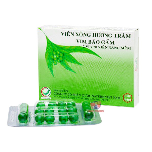 Viên xông hương tràm vim báo gấm xông hơi giải cảm, giảm căng thẳng