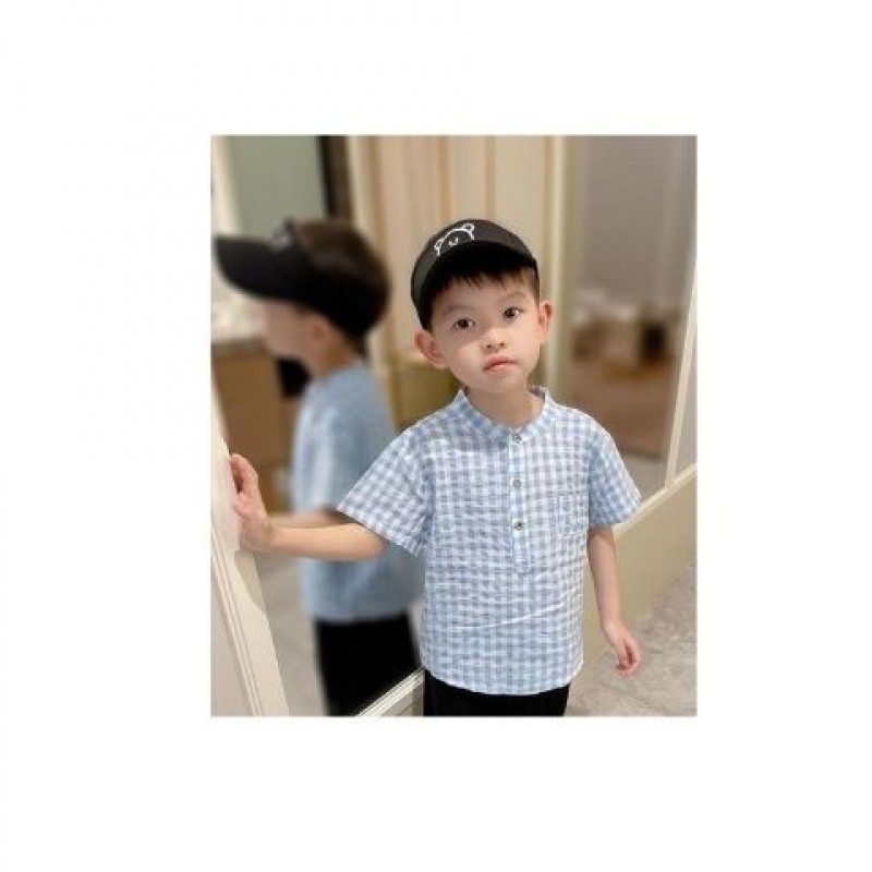 Áo sơ mi cho bé trai kẻ caro phong cách hàn quốc, áo cộc tay cho bé từ 6-28kg Moobaby shop