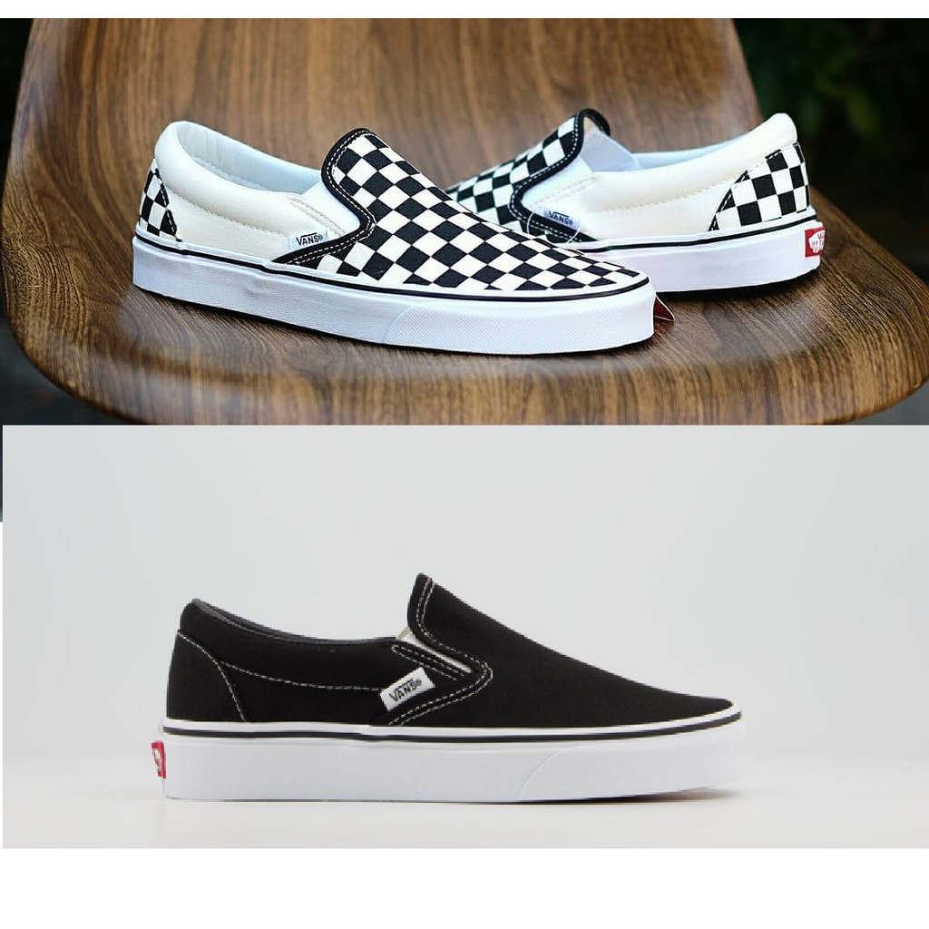 Giày Vans Chính Hãng Slip On Classic Black White