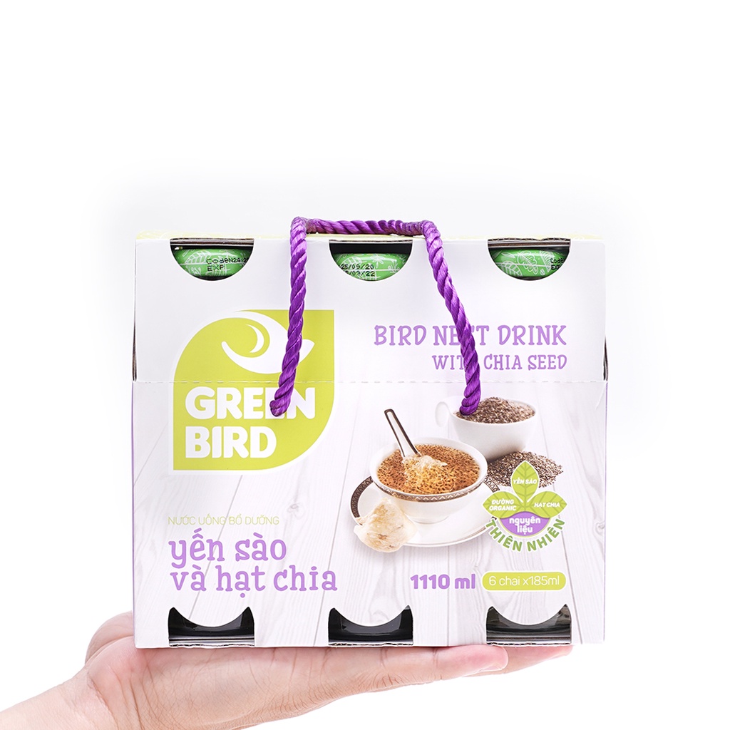 Nước Nutriest yến sào và hạt chia Greenbird (Lốc 6 chai)