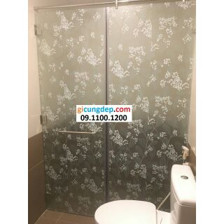 Decal dán kính/kiếng hoa trắng lá xanh