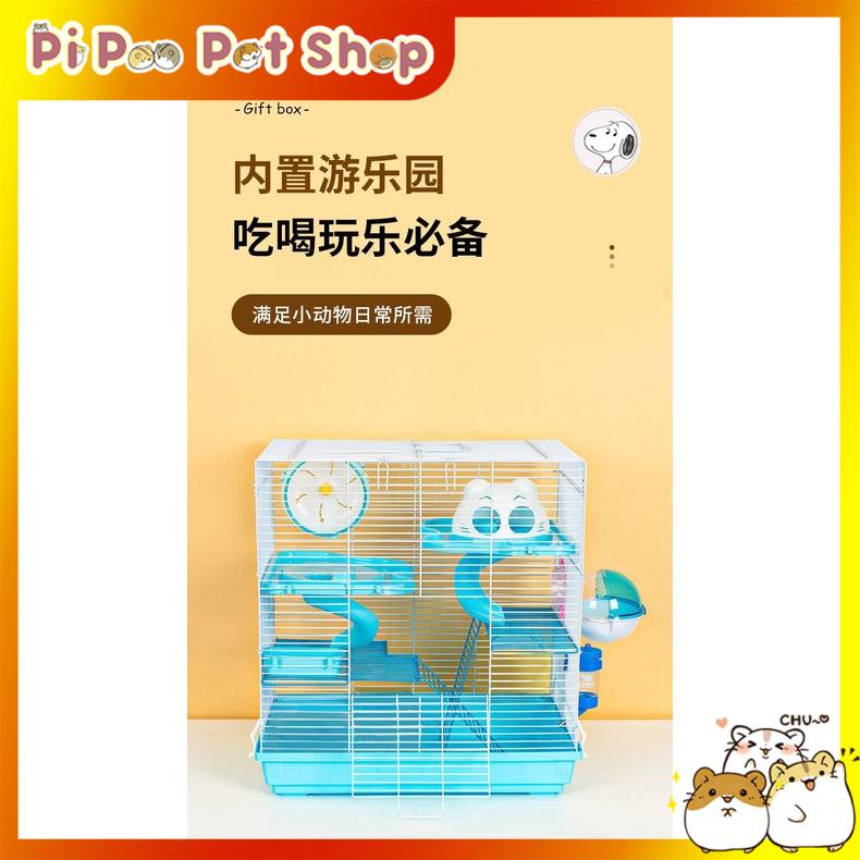 Lồng cho hamster - lồng đại mèo 2 tầng full phụ kiện