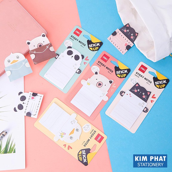 Giấy nhớ, Sticky Notes hình con vật dễ thương DELI MSA55202