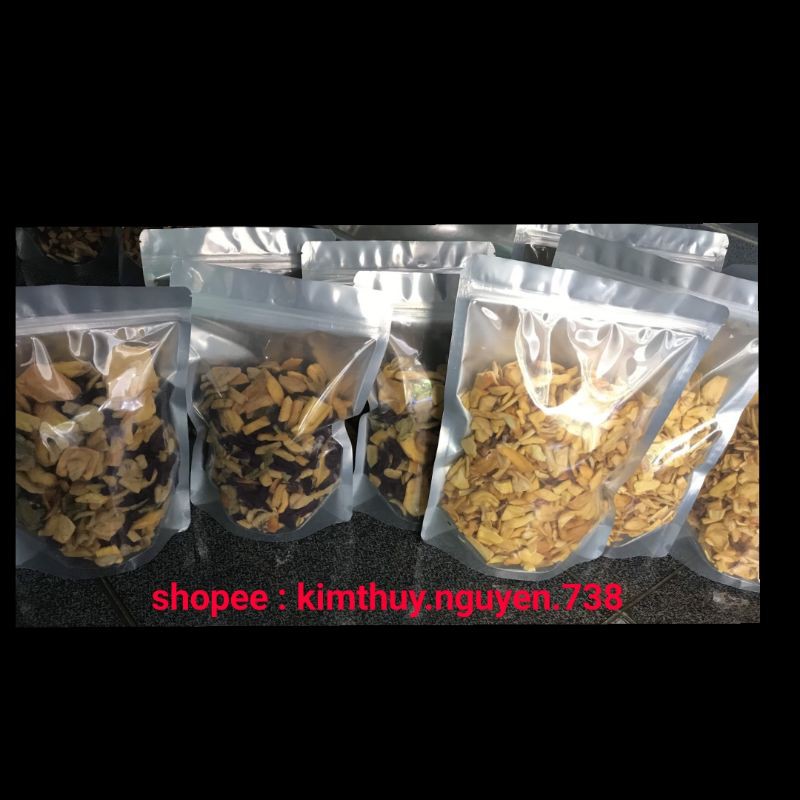 Bán sỉ 3Kg chuối sấy nhỏ như hình thơm giòn - Đóng gói 11 túi Zipper bạc