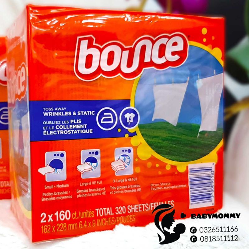 Giấy thơm BOUNCE 160 tờ, Mỹ (ẩm mốc bay mùi)