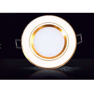 Đèn LED âm trần 9w viền vàng 3 chế độ sáng