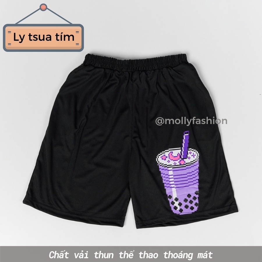 Quần Short nam nữ hoạt hình nhiều mẫu form rộng Unisex Freesize 38-65kg Molly Fashion