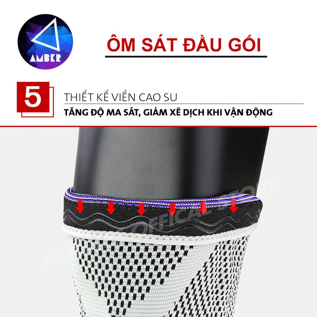 SALE SẬP SÀN [ĐỈNH CAO] Đai Bảo Vệ Khớp Gối Amber Đệm Silicon Cao Cấp (1 Đôi) .[ HOT ]