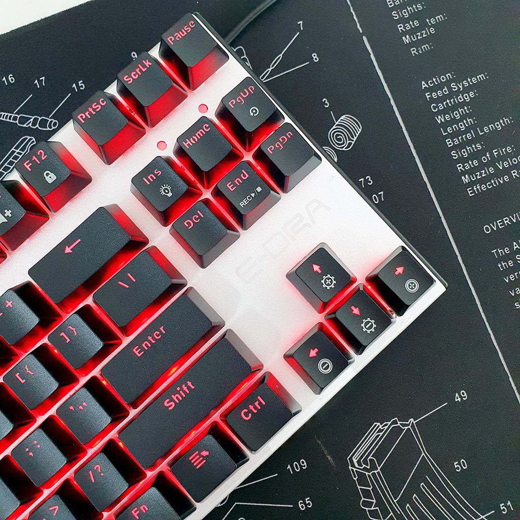Bàn phím cơ EDRA EK3087- Khung kim loại - Led Red - Bảo hành 2 năm