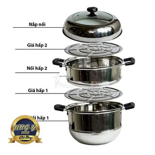 Nồi hấp inox 3 tầng