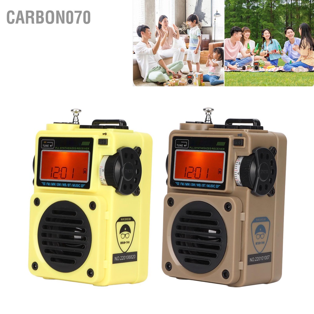 [Hàng HOT] Loa nghe nhạc Bluetooth HRD ‑ 701 Digital Radio Hỗ trợ Thẻ nhớ di động cho Gia đình Ngoài trời【Carbon070】