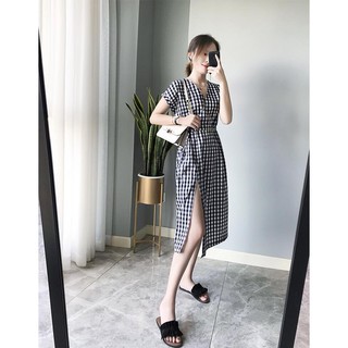 [GIÁ SỈ] Váy kẻ caro cổ V (Sỉ từ 5sp bất kỳ)