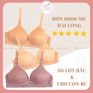 Áo Lót Bầu Cotton Tăm Mở Cúc Cho Con Bú Mềm Nhẹ Không Gọng