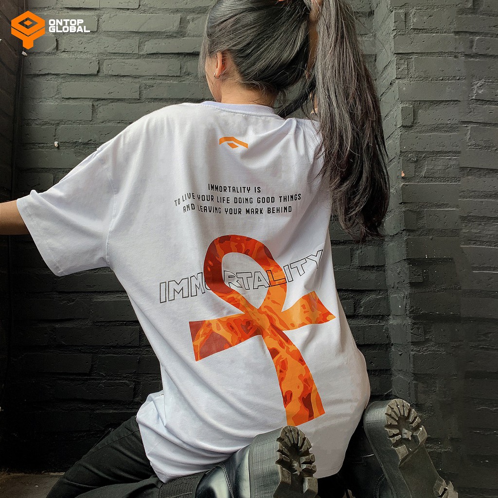 [Mã FASHIONGREEN94 giảm tới 30K đơn 99K] Áo thun unisex Immortal Fire màu trắng local brand ONTOP | BigBuy360 - bigbuy360.vn