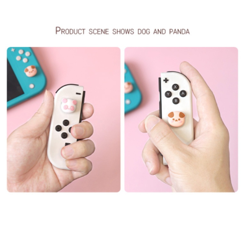 Bộ 4 Nút Bọc Cần Điều Khiển Tay Cầm Chơi Game NS Switch / Lite Hình Mèo / Gấu Trúc Dễ Thương
