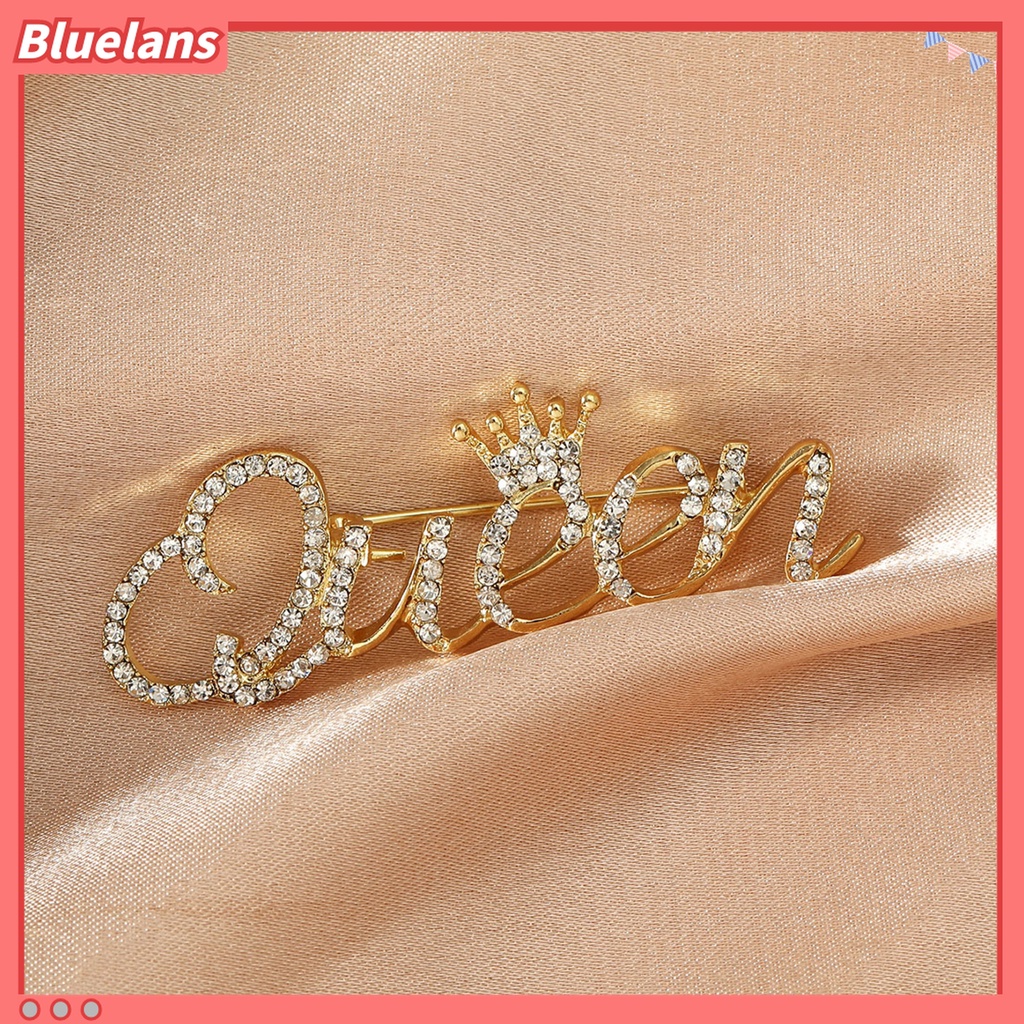 Ghim Cài Áo Hình Vương Miện Đính Đá Nhân Tạo Thời Trang Cho Nữ