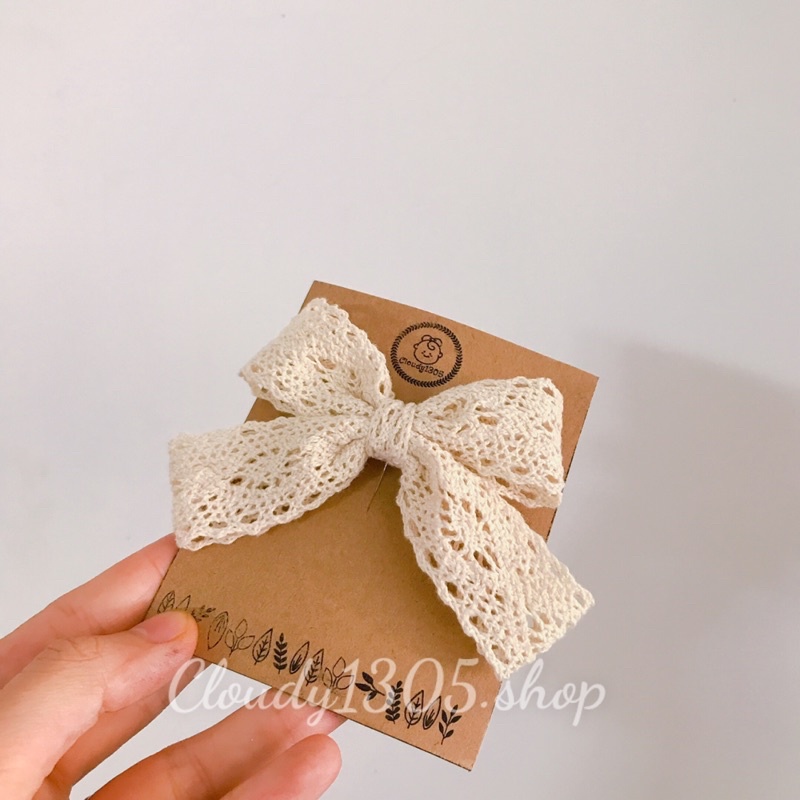 Kẹp nơ mềm mại phong cách tiểu thư