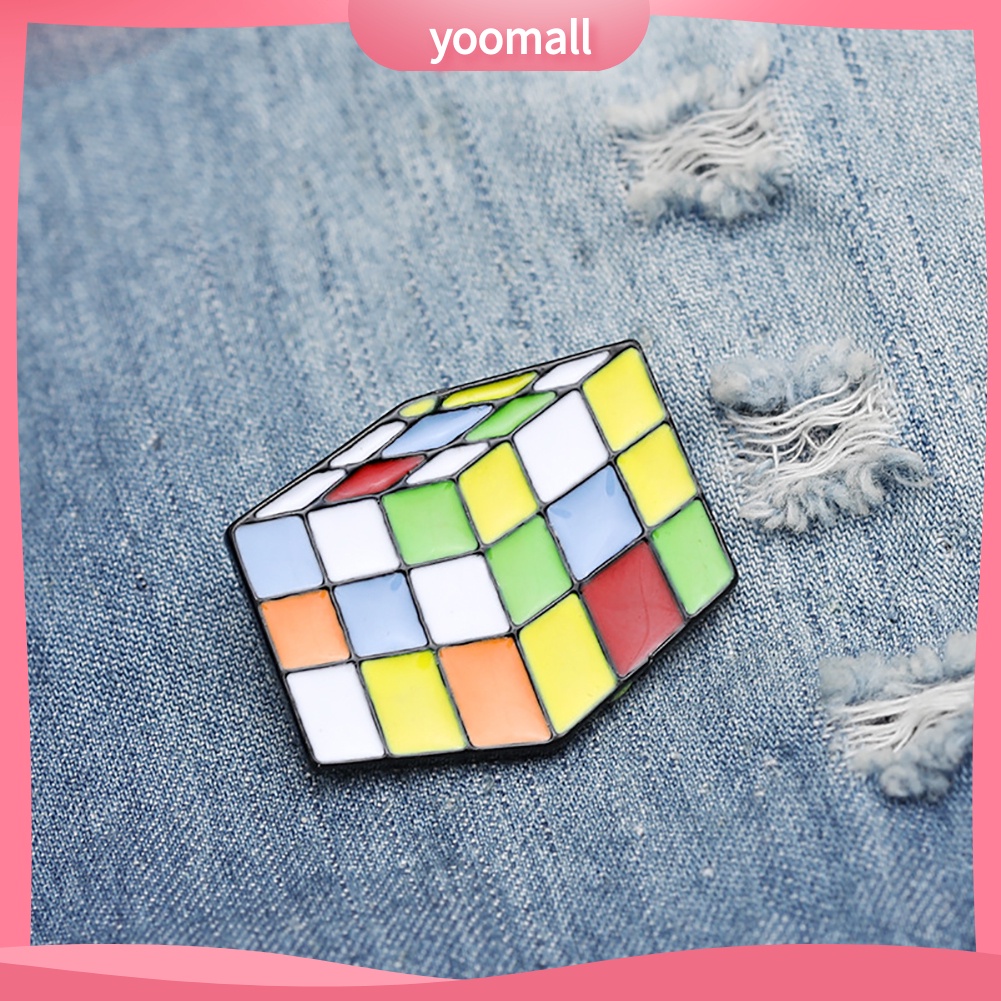 YOML✔Cartoon Unisex Cube Enamel Brooch Pin Scarf Lapel Collar Badge Decor Jewelry