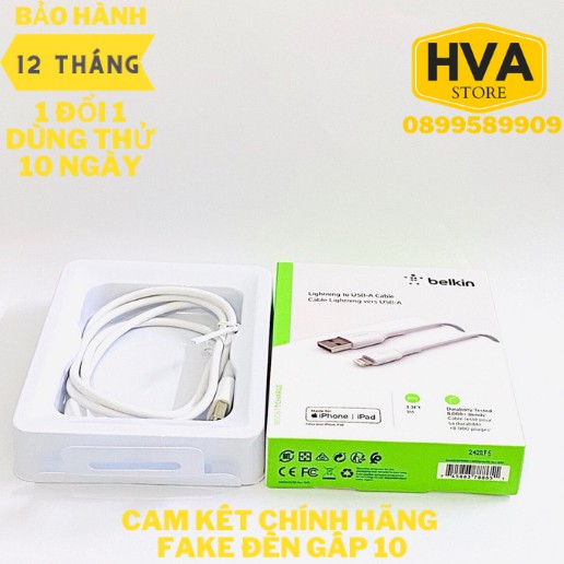 Cáp iPhone Belkin có MFI siêu bền hỗ trợ sạc nhanh iPhone/iPad hàng chính hãng Bảo Hành 12 tháng