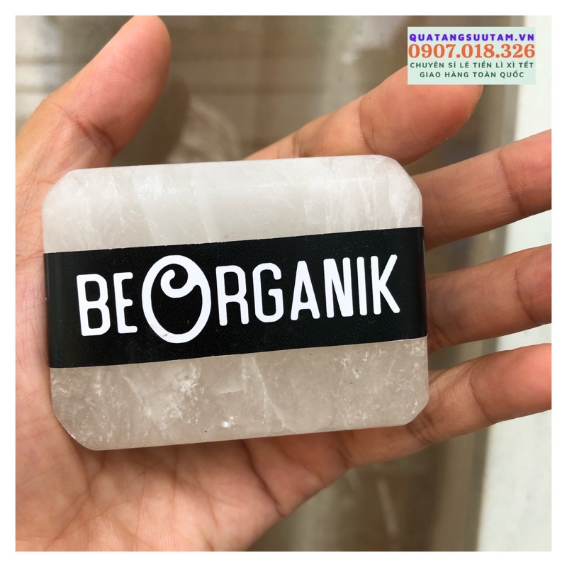 Đá phèn chua Beorganik - khử mùi cơ thể 100% muối khoáng thiên nhiên - Indonesia, cục 100gr, bảo vê 18 giờ.