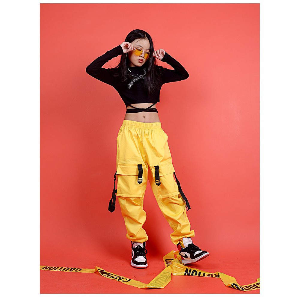 Áo Croptop trẻ em | Áo croptop dây dài tay đen trơn