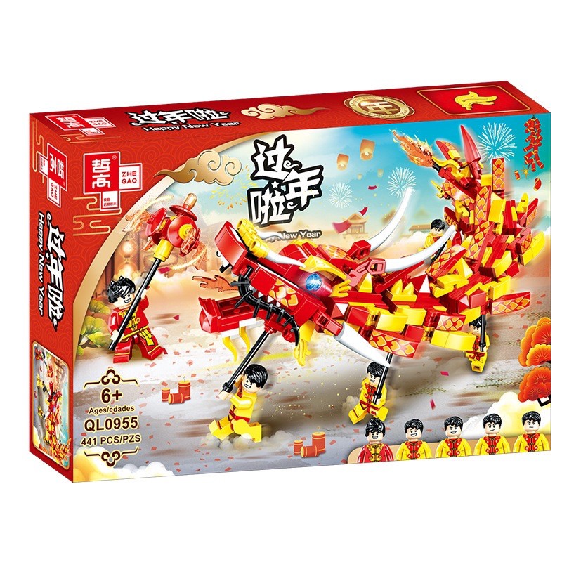 Lego rồng chiến đỏ - Lego con trai 441 miếng ghép