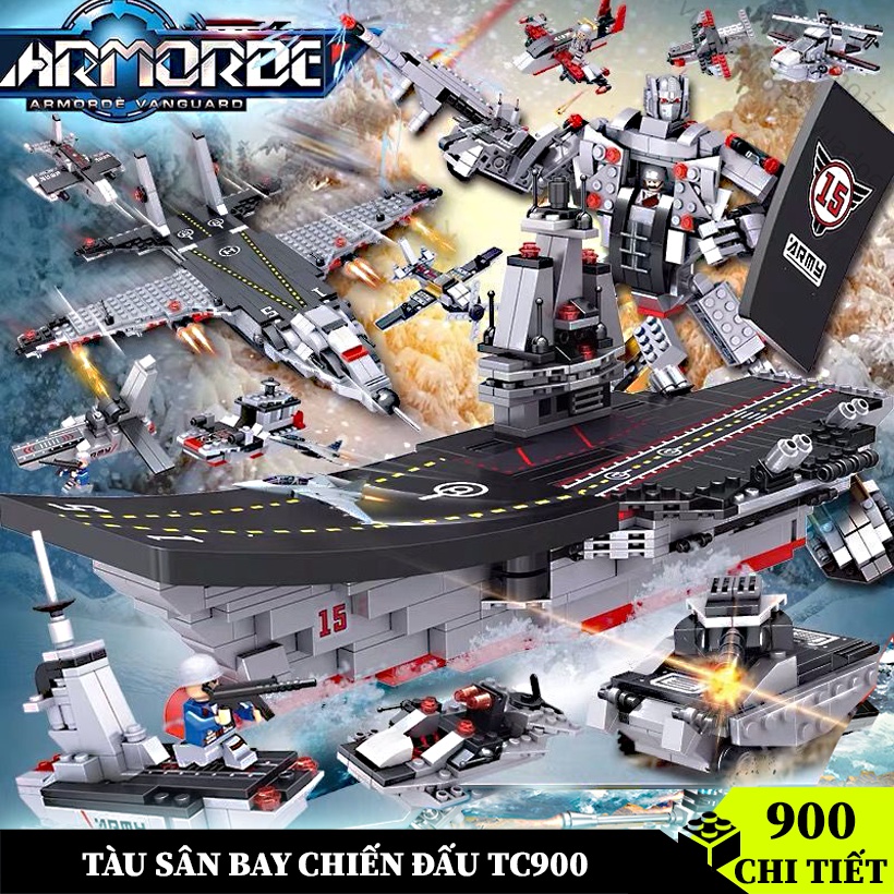 [900 CHI TIẾT] Đồ chới lắp ghép lego Tàu chiến TC900, bộ xếp hình lego lắp ghép mô hình máy bay robot, đồ chơi cho bé