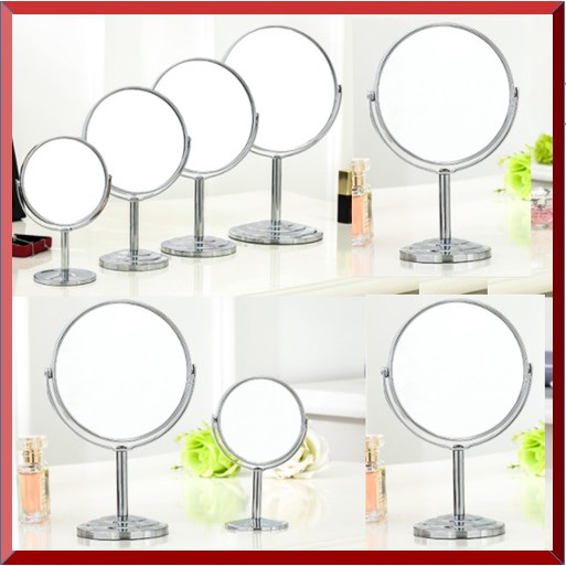 Gương trang điểm bằng đồng cỡ lớn 38cm - Gương để bàn 2 mặt xoay 360 độ zoom x2. | BigBuy360 - bigbuy360.vn