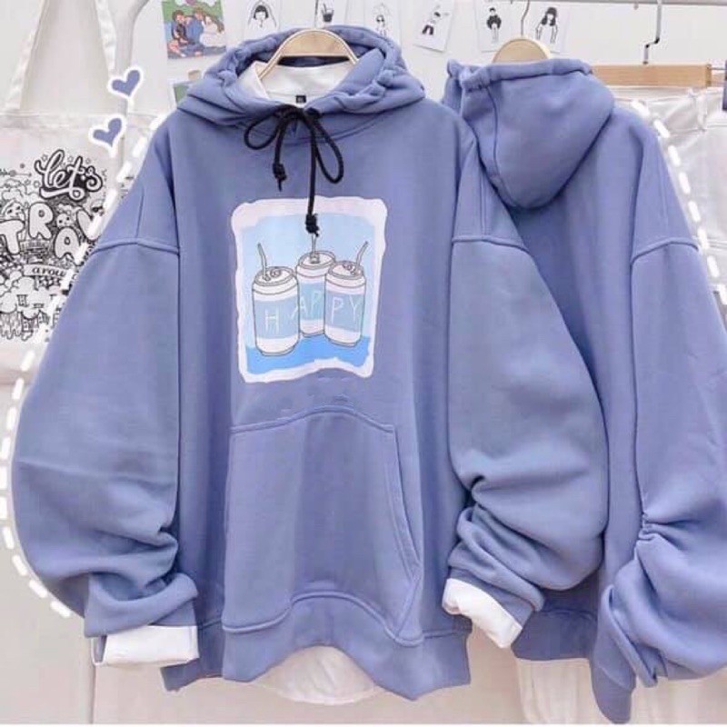 [RẺ VÔ ĐỊCH] Áo Hoodie nỉ Happy in lon nhiều màu | BigBuy360 - bigbuy360.vn