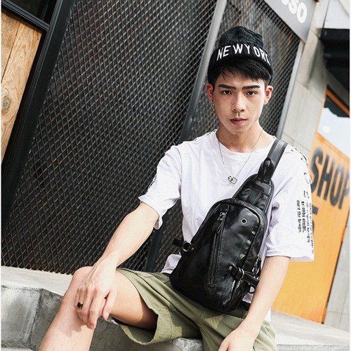 Balo đeo chéo da thời trang - túi đeo chéo nam thời trang - balo đeo chéo mini | BigBuy360 - bigbuy360.vn