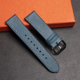 Dây da vân hạt xanh coban Handmade Cho Đồng Hồ SAMSUNG GALAXY WATCH kèm chốt thông minh,da thật lót da chồng thấm nước