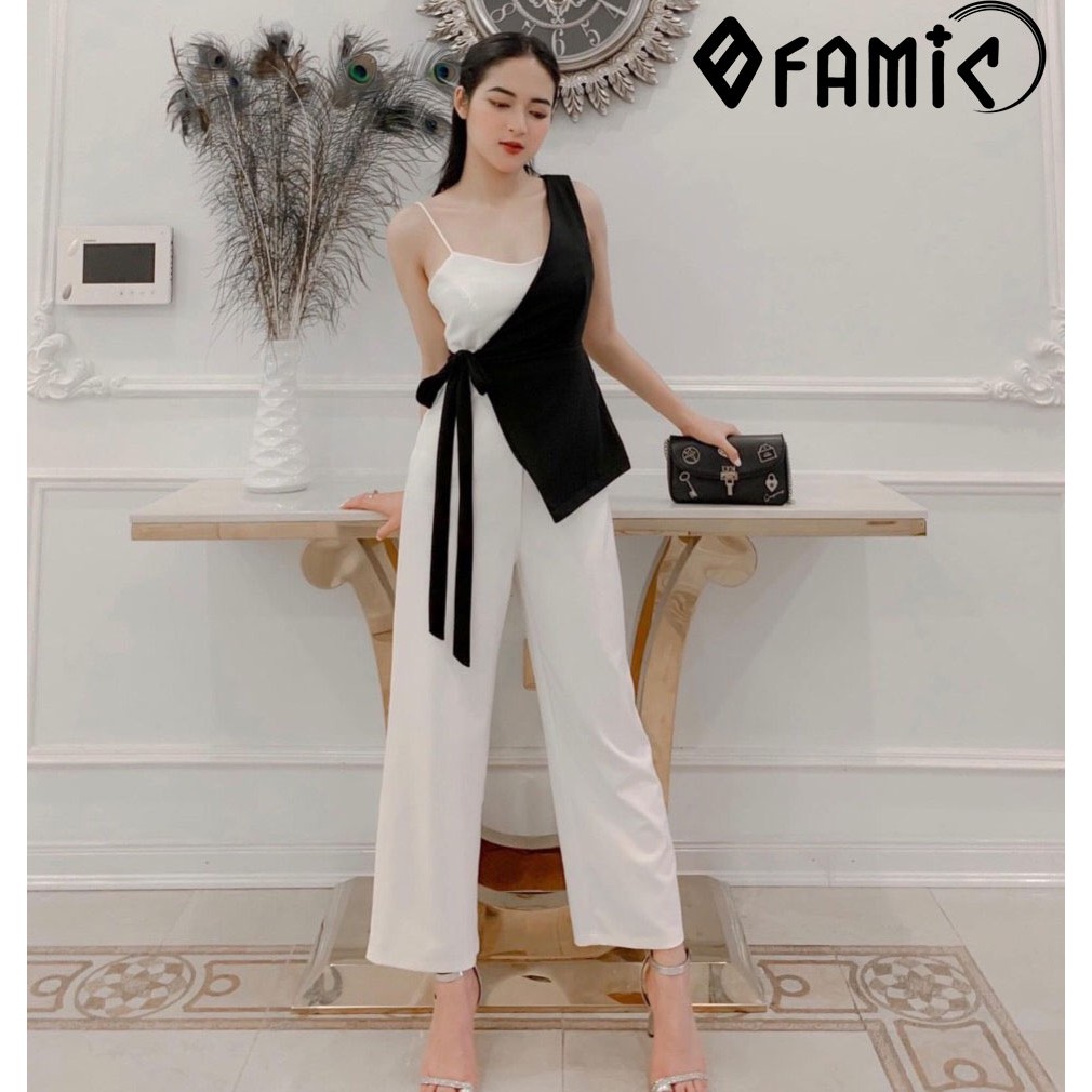 Bộ jumpsuit đẹp ❤️𝑭𝑹𝑬𝑬𝑺𝑯𝑰𝑷❤️ Giảm 5K khi nhập mã [ DO BO ] Bộ Jump Dài Thiết Kế Cách Điệu Cột Eo Cực Ngầu