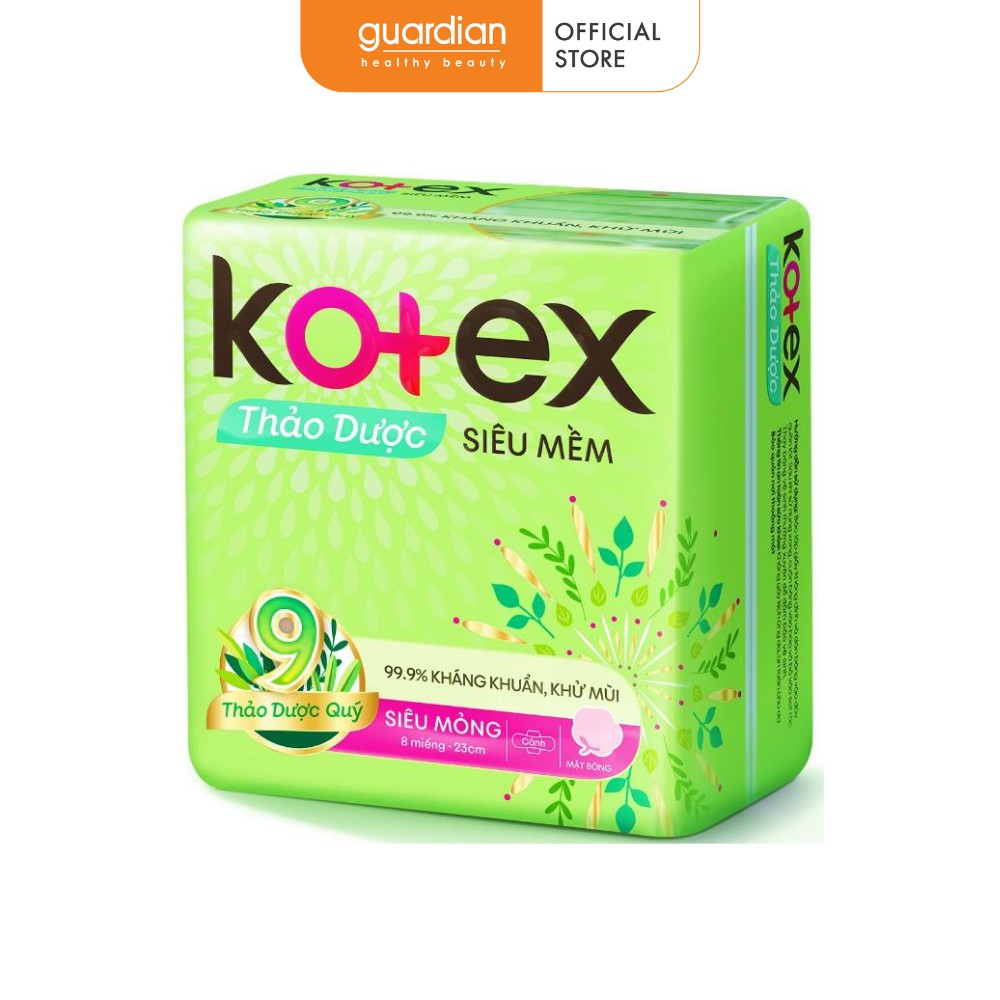 Băng vệ sinh Kotex thảo dược siêu mỏng cánh (8 miếng)