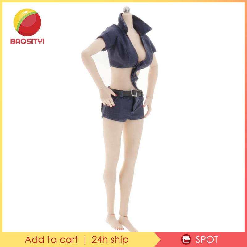 [Baosity1] Áo Sơ Mi Ngắn Tay Và Quần Ngắn Cho Mô Hình Hành Động 12 &quot;Nữ 1 / 6