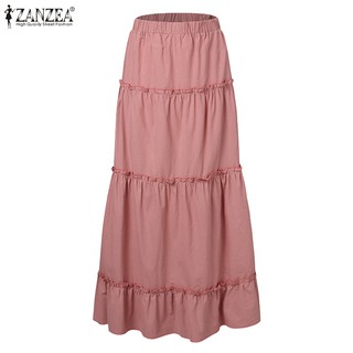 Chân Váy Maxi ZANZEA Eo Thun Thời Trang Nữ Tính