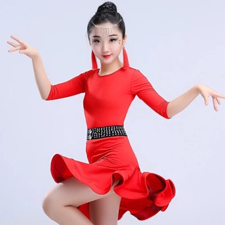 Đầm khiêu vũ dance tay lỡ bé gái