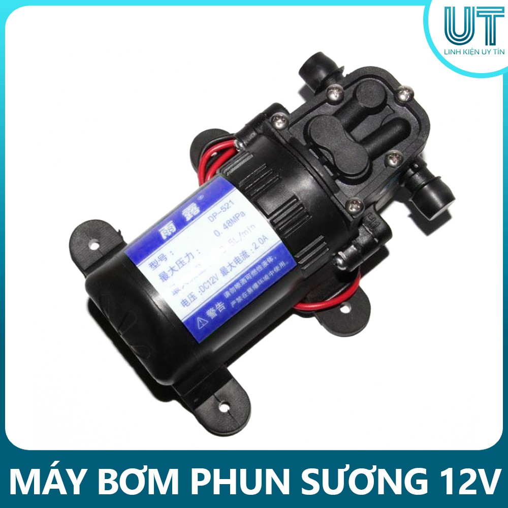 Máy Bơm 12V2A - 3,5 lít/Min - 0,48Mpa - Phun sương, rửa xe, phun thuốc trừ sâu (DP521)