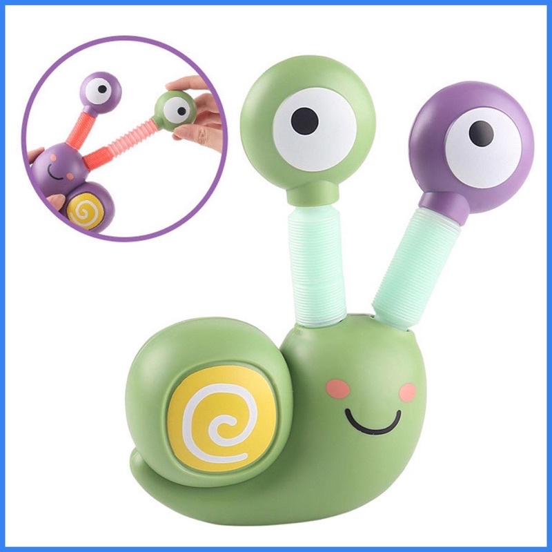 Đồ Chơi Ống POP Lò Xo Ốc Sên Kéo Dài Thu Gọn Có Đèn Cho Bé