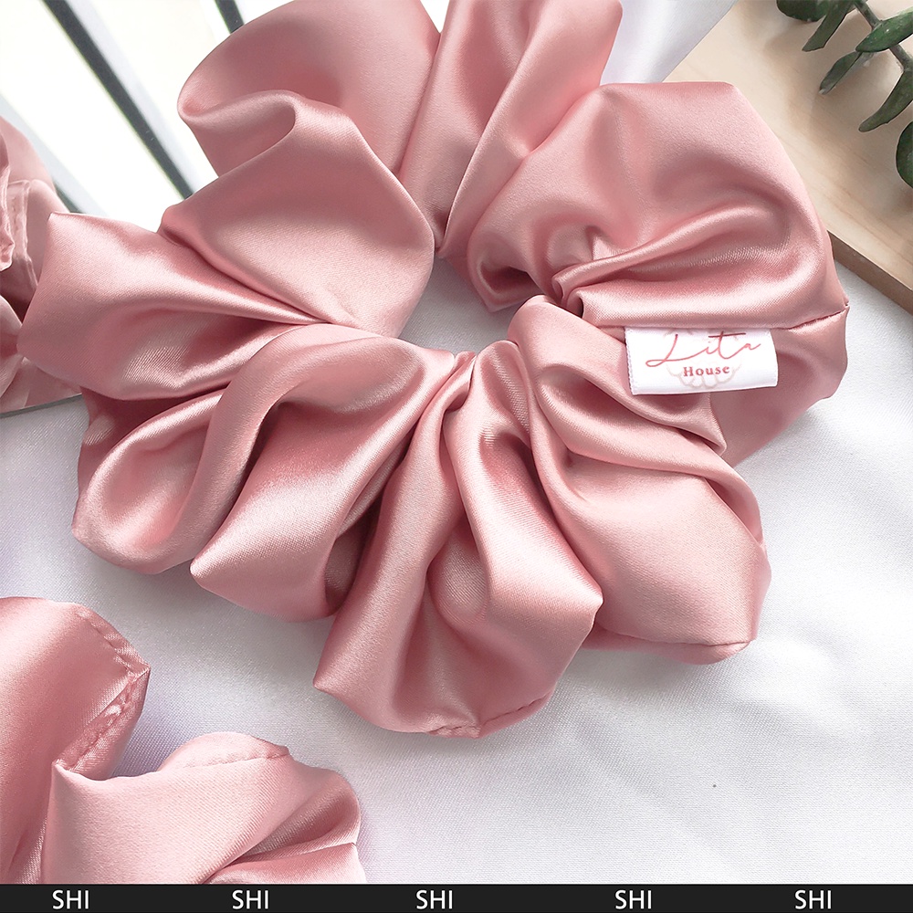 SHI - Dây chun buộc tóc Lụa Satin Scrunchies Handmade I Light Blush Pink