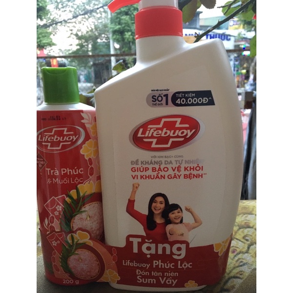 Sữa tắm lifebuoy 850gr BẢO VỆ VƯỢ TRỘI tặng kèm sữa tắm trà phúc muối lộc