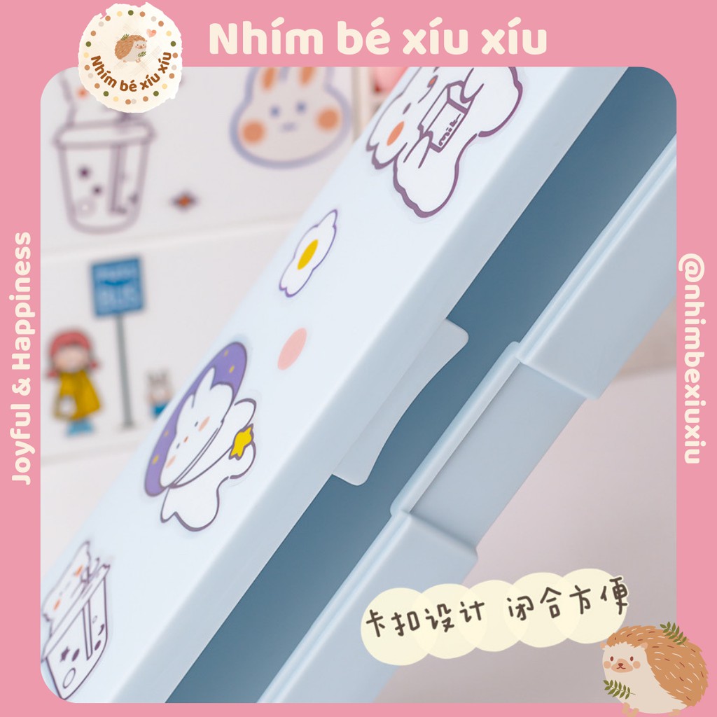 [KÈM STICKER] Hộp bút nhựa trơn màu pastel phong cách Hàn Quốc VT132