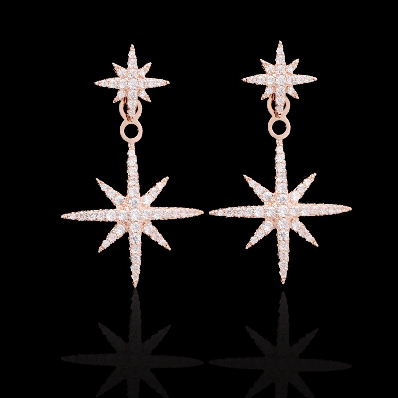 Bông Tai Dáng Dài Bằng Bạc 925 Đính Đá Thời Trang Cho Nữ