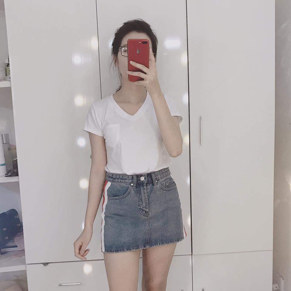 ÁO PULL CỘC TAY CỔ TIM XUẤT