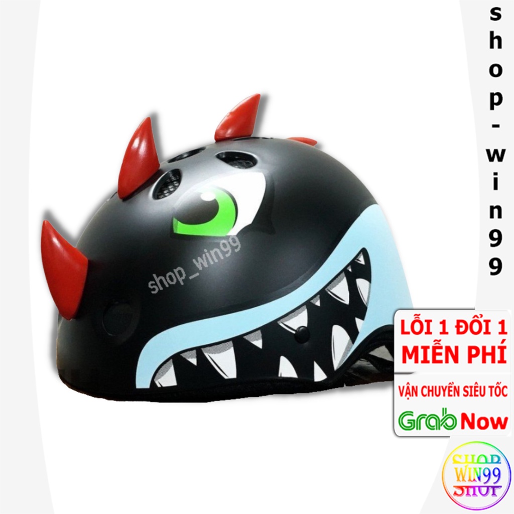 [SIÊU HÓT] Nón Bảo Hiểm cá Mập Nón Bảo Hiểm Khủng Long/ nón bảo hiểm trơn 035