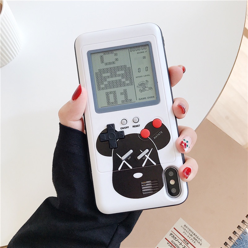 Ốp Điện Thoại Cứng Hình Máy Chơi Game Tetris Cho iPhone 13 Pro / 12 / 11 Pro Max / XR / 7+ / 6 / Xs