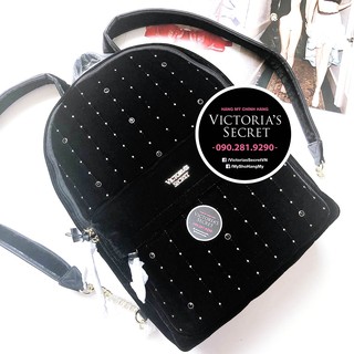 (21) Balo cá tính nhung bi KT 36x26x13cm - Hàng nhập Victoria's Secret USA