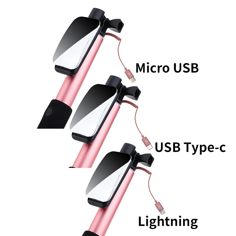 ™Tương thích với giao diện Android Type-c Micro Lihtning hỗ trợ trực tiếp gậy chụp ảnh tự sướng điều khiển bằng dây mẫu