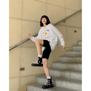 (new) ÁO KHOÁC HOODIE GẤU SICI UNCOVER - ÁO HOODIE NỈ MŨ SICI BEAR ĐEN TRẮNG UNISEX